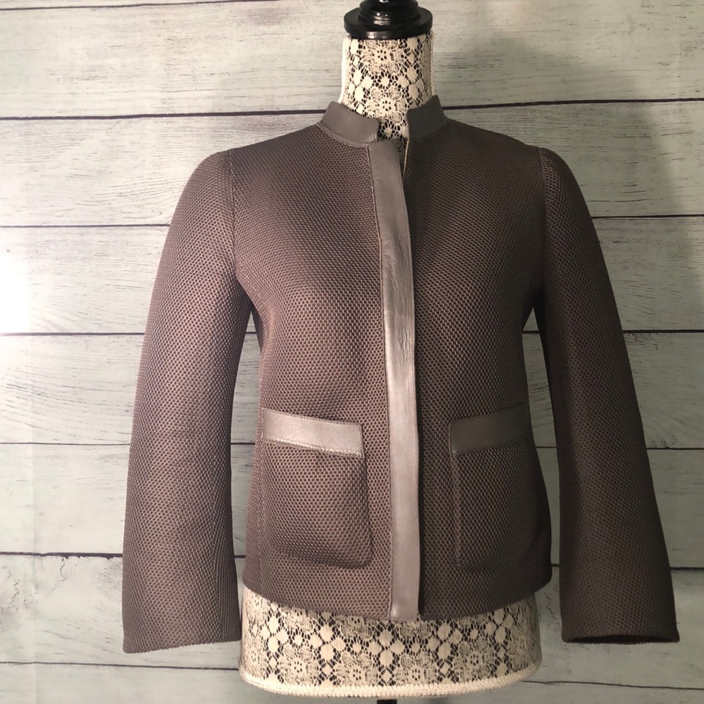 Giorgio Armani Bronze Zipper Boxy Jacket Size 40